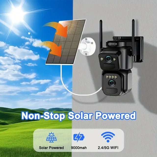 Cámara WiFi 4K con Panel Solar y Batería Integrada