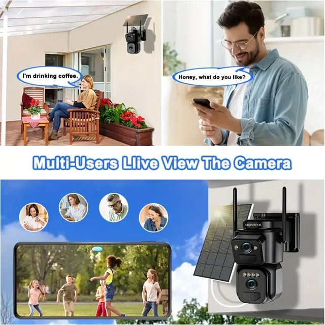 Cámara WiFi 4K con Panel Solar y Batería Integrada