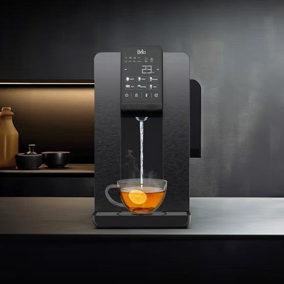 Dispensador de Agua Brio Q20 con Ósmosis Inversa | Filtración RO 3 Etapas + Autolimpieza UV, 6 Temperaturas, Sin Plomería