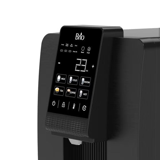 Dispensador de Agua Brio Q20 con Ósmosis Inversa | Filtración RO 3 Etapas + Autolimpieza UV, 6 Temperaturas, Sin Plomería