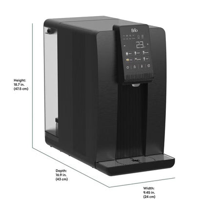 Dispensador de Agua Brio Q20 con Ósmosis Inversa | Filtración RO 3 Etapas + Autolimpieza UV, 6 Temperaturas, Sin Plomería
